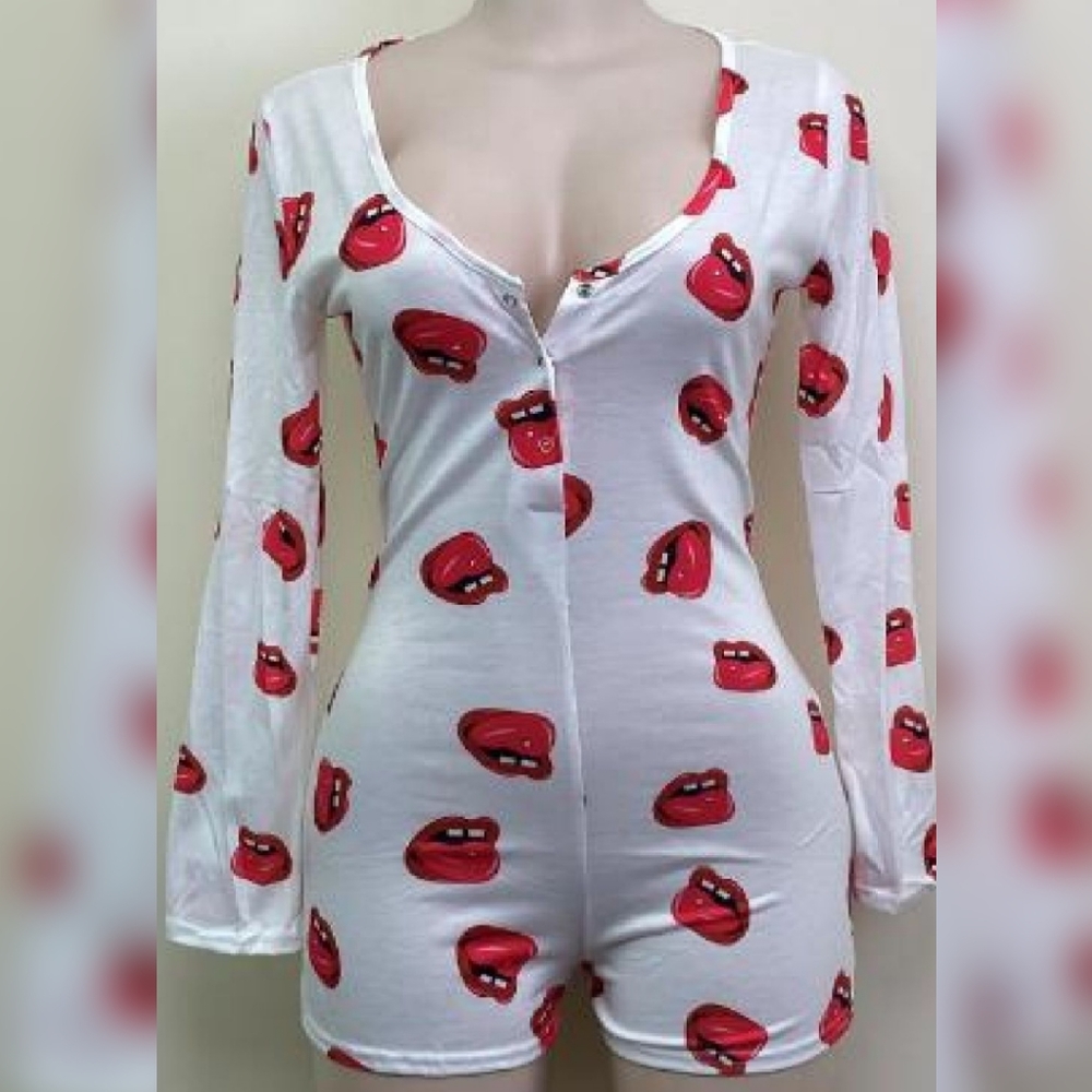 Tongue Pierced Long-sleeved Onesie